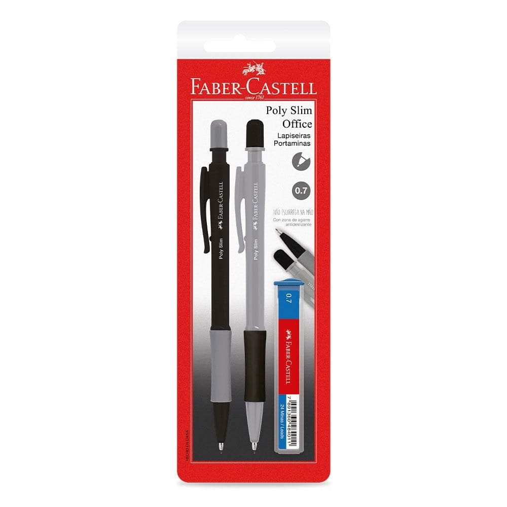 Lapiseira 0.7mm Poly Slim Office CZ/PT 2 unid Faber-Castell