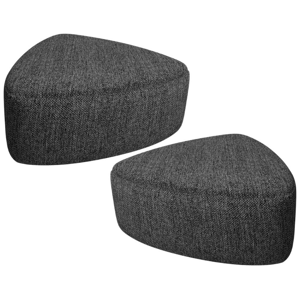 Kit 2 Puffs Decorativo Orgânico Para Sala de Estar Living Trizza W01 Linho grafite - Lyam Decor