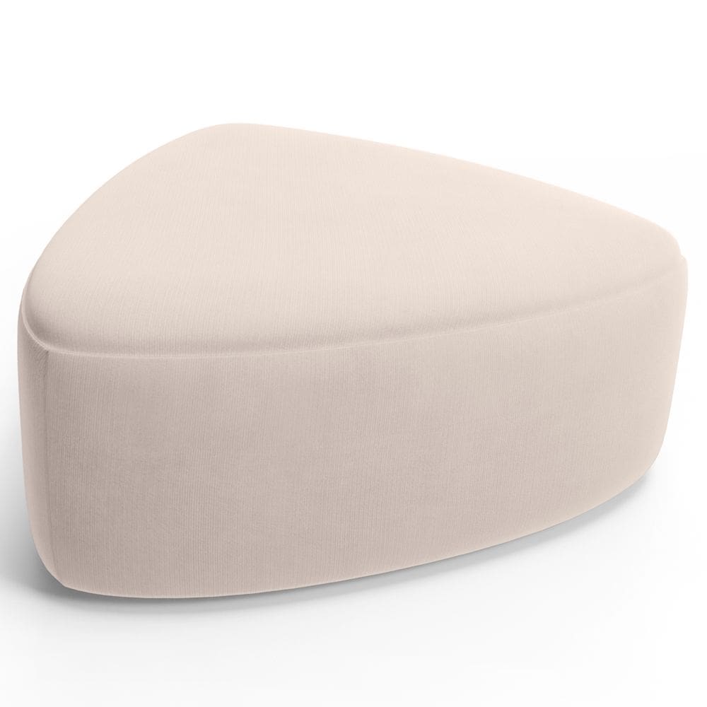 Puff Decorativo Orgânico Para Sala de Estar Living Trizza W01 Suede Bege - Lyam Decor