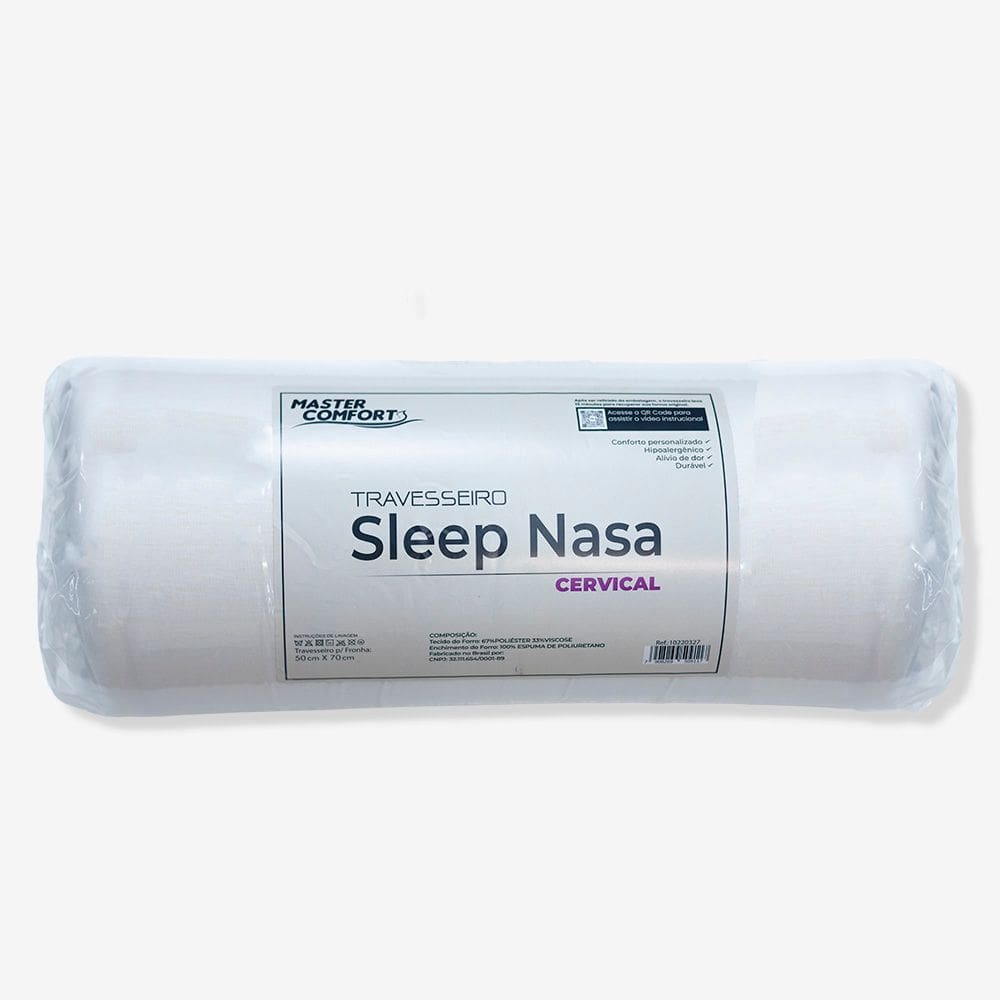 Travesseiro Rolinho Cervical Sleep Nasa 50x70Master Comfort
