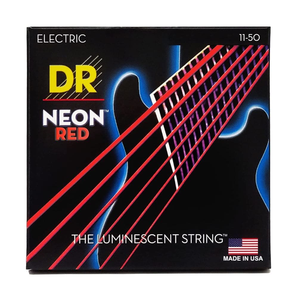Cordas de guitarra elétrica DR Strings Hi-Def Neon Red Heavy