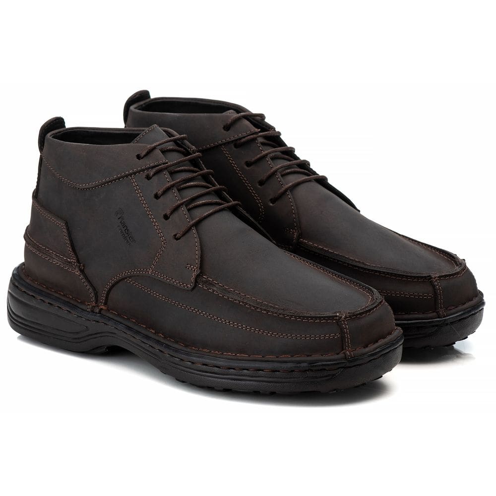 Coturno Casual Conforto Couro Marrom - RT8004NBKCFE