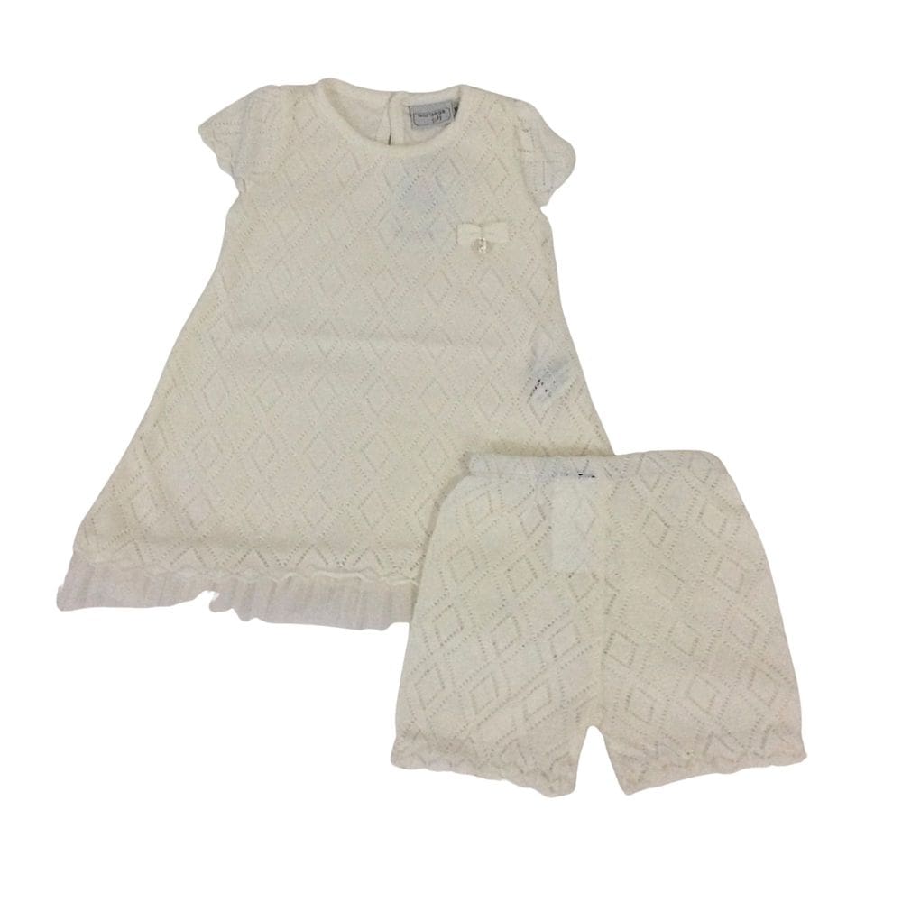 Vestido infantil linha com bordados    Noruega  cru