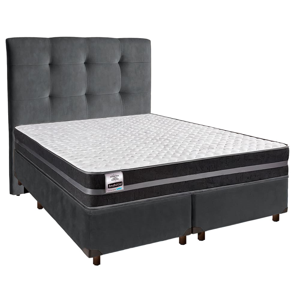 Kit Cabeceira + Cama Box  + Colchão Queen Molas Ultralastic Bogota Inducol