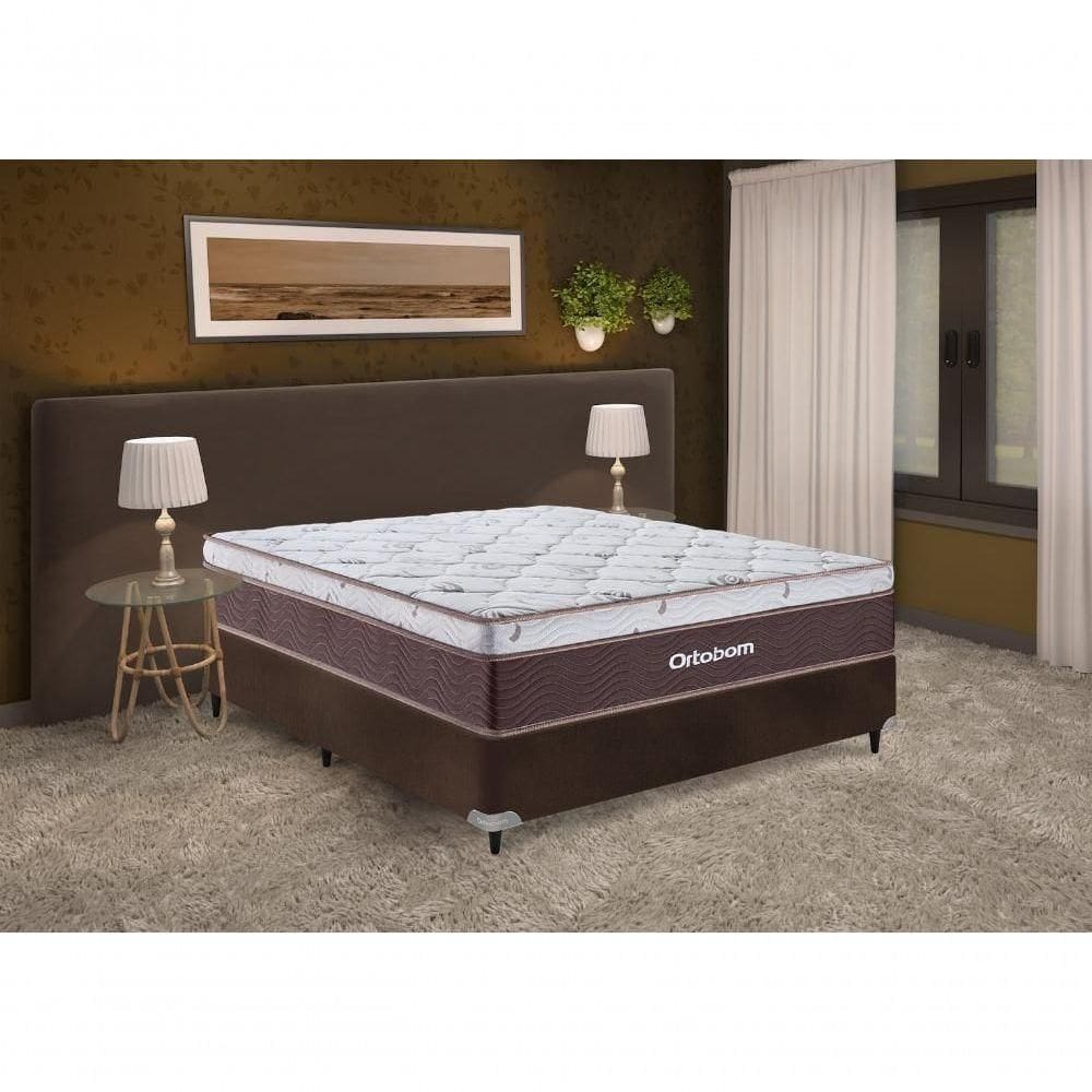 Cama Box E Colchão Sleep King – Casal (138x188) - Ortobom