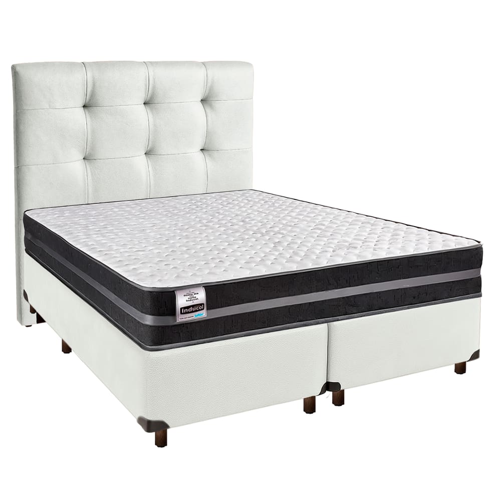 Kit Cabeceira + Cama Box  + Colchão Queen Molas Ultralastic Bogota Inducol