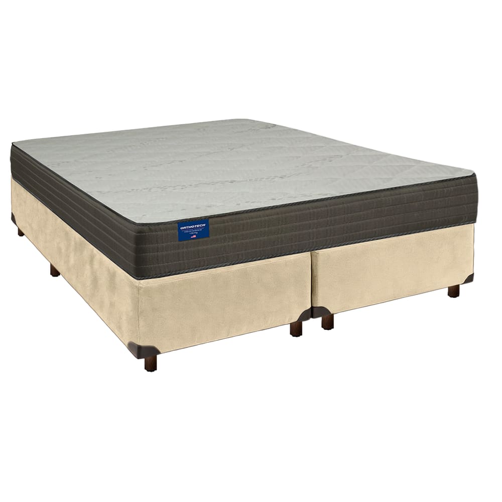 Conjunto Cama Box Blindado Casal + Colchão D33 Orthotech Inducol