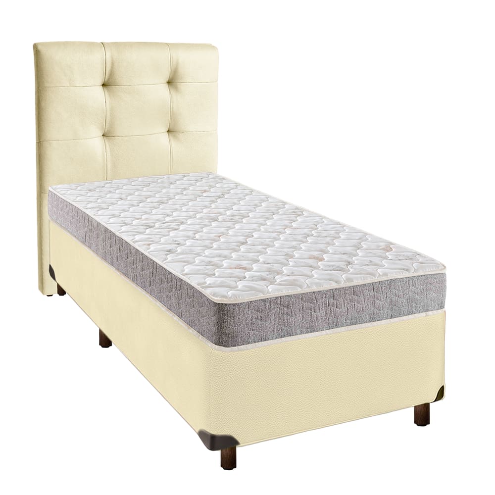Kit Cama Box + Cabeceira + Colchão Solteiro D23 - D23 - Inducol