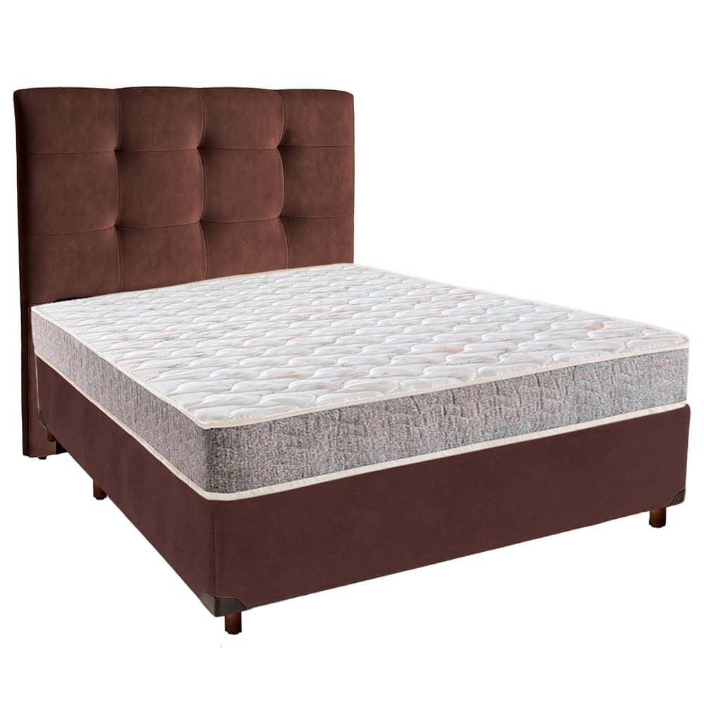 Cama + Box Blindado e Colchão D33 Casal - D33 Inducol + Cabeceira