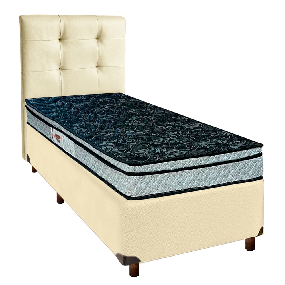 Kit Cabeceira + Cama Box + Colchão Solteiro D28 Conforto Paropas