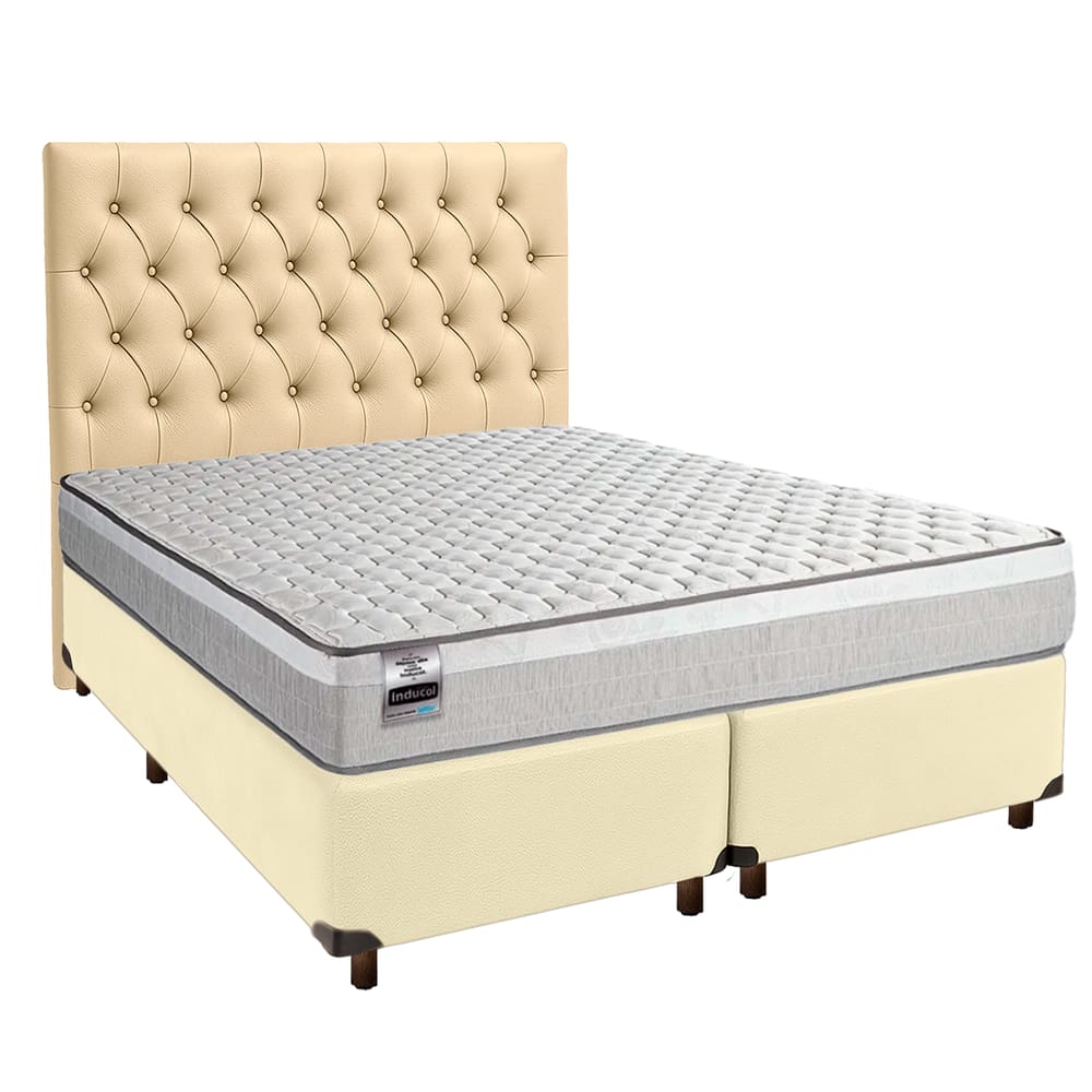 Kit Cama Box + Cabeceira + Colchão King Molas Ensacadas - Hanover - Inducol