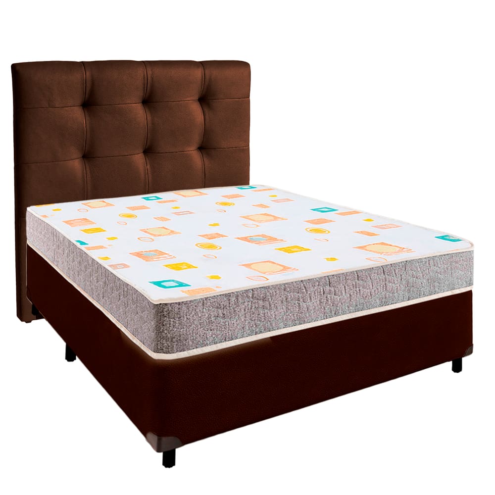 Kit Cama Box + Cabeceira + Colchão Casal D20 - D20 - Inducol
