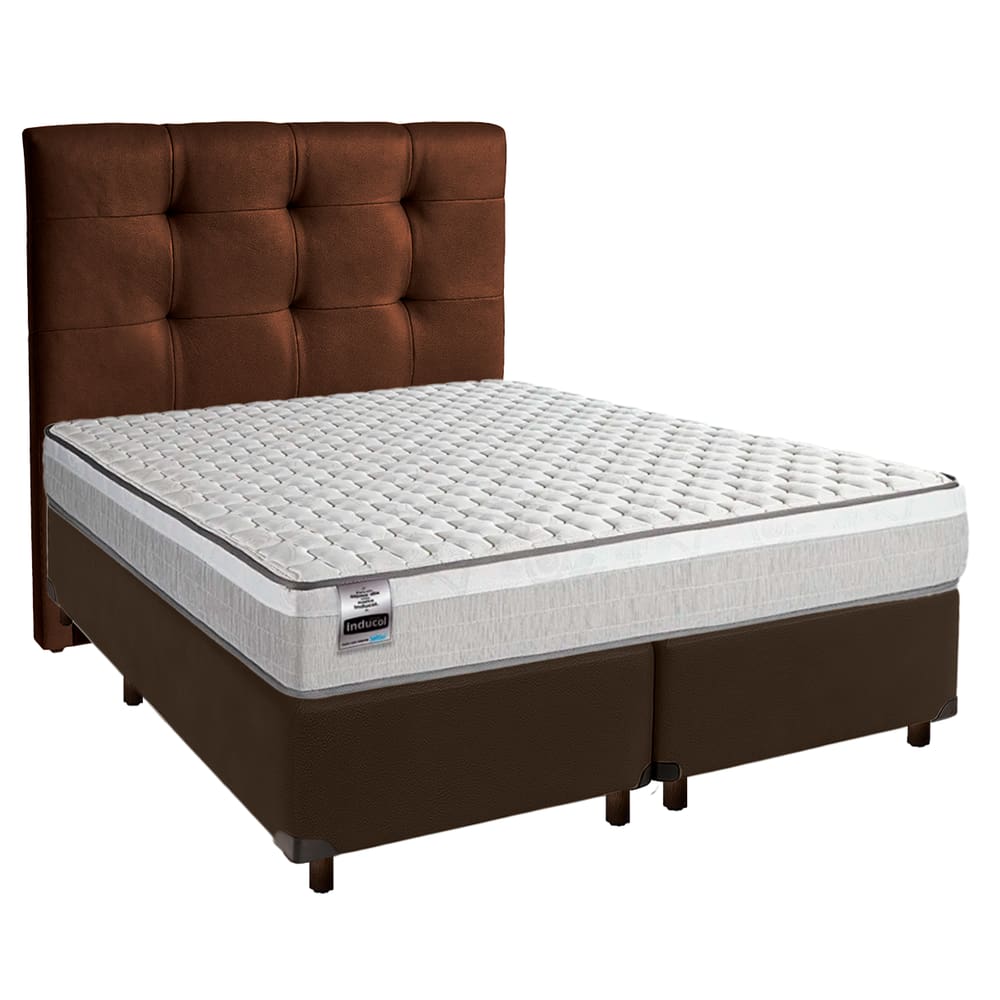 Kit Cama Box + Cabeceira + Colchão King Molas Ensacadas - Hanover - Inducol