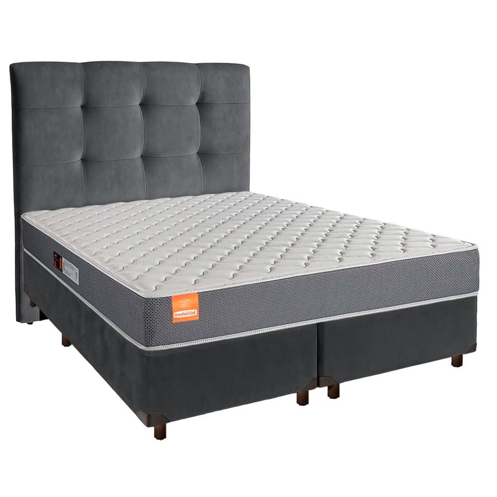 Kit Cabeceira + Cama Box  + Colchão Queen D23 Pro Inducol