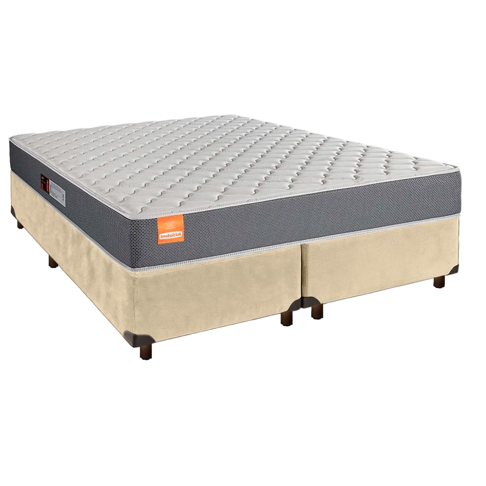 Conjunto Cama Box Perola King + Colchão D23 Pro Inducol