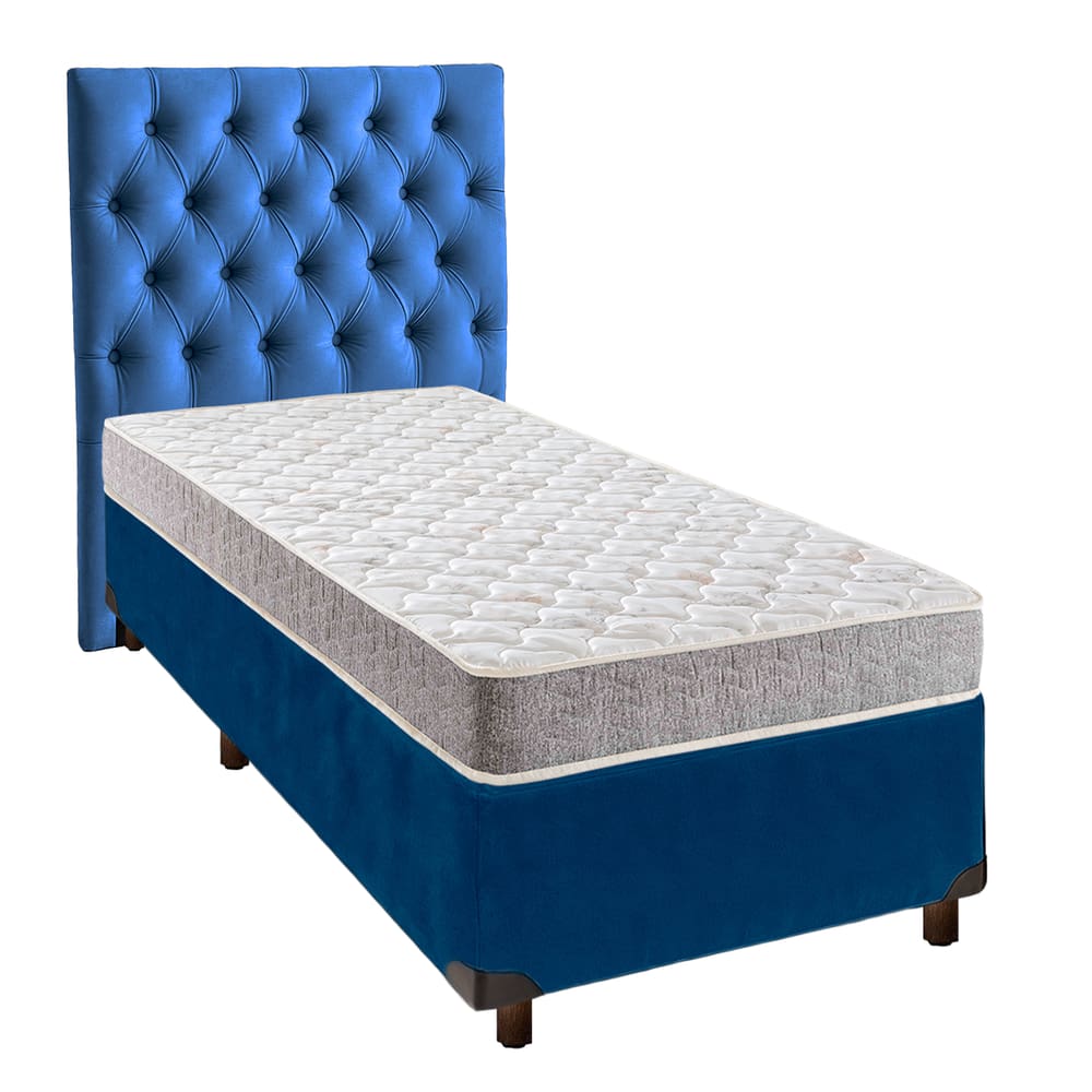 Kit Cabeceira + Cama Box  + Colchão Solteiro D33 D33 Inducol