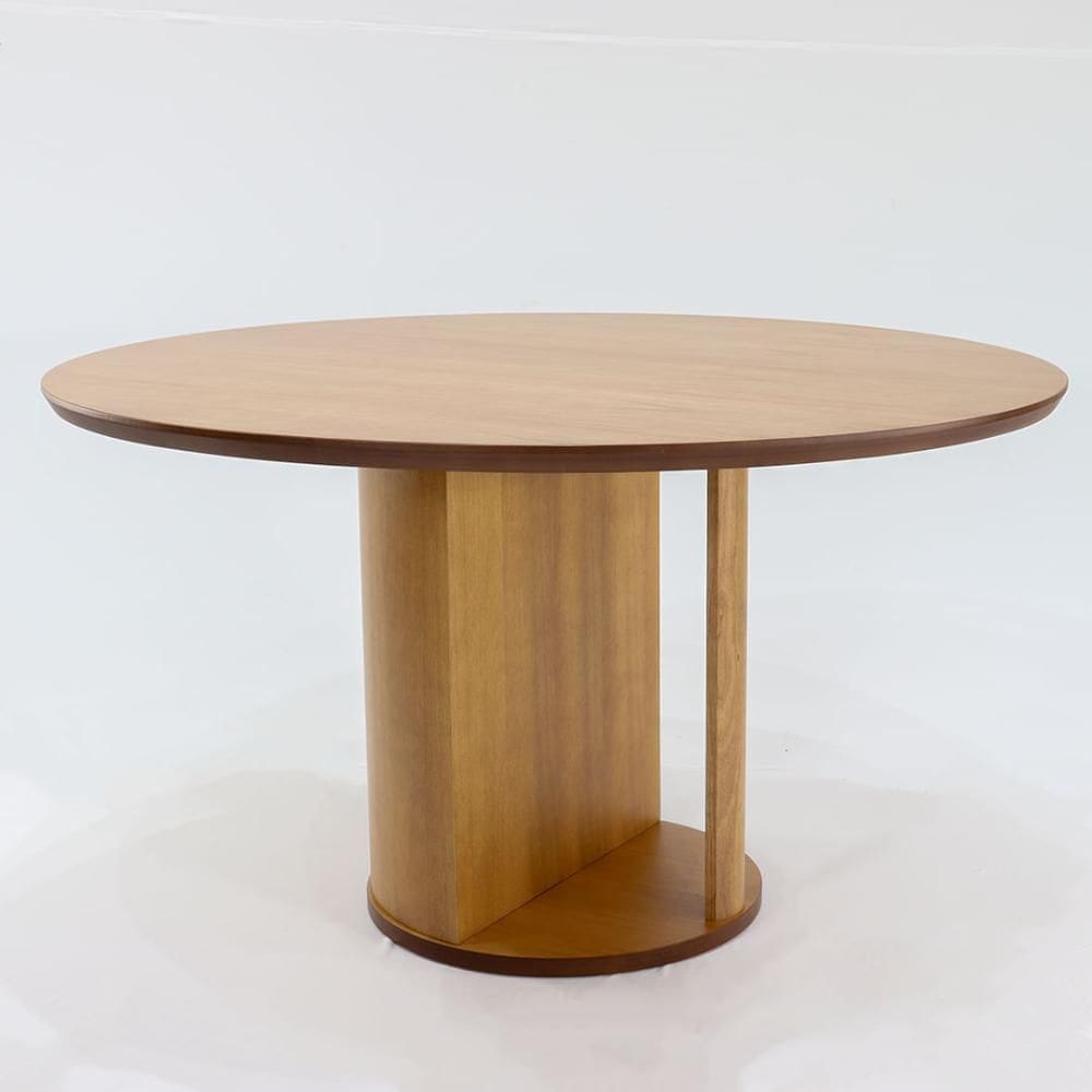 Mesa Jantar Roma 135cm Redonda Madeira Cinamomo Pinhão