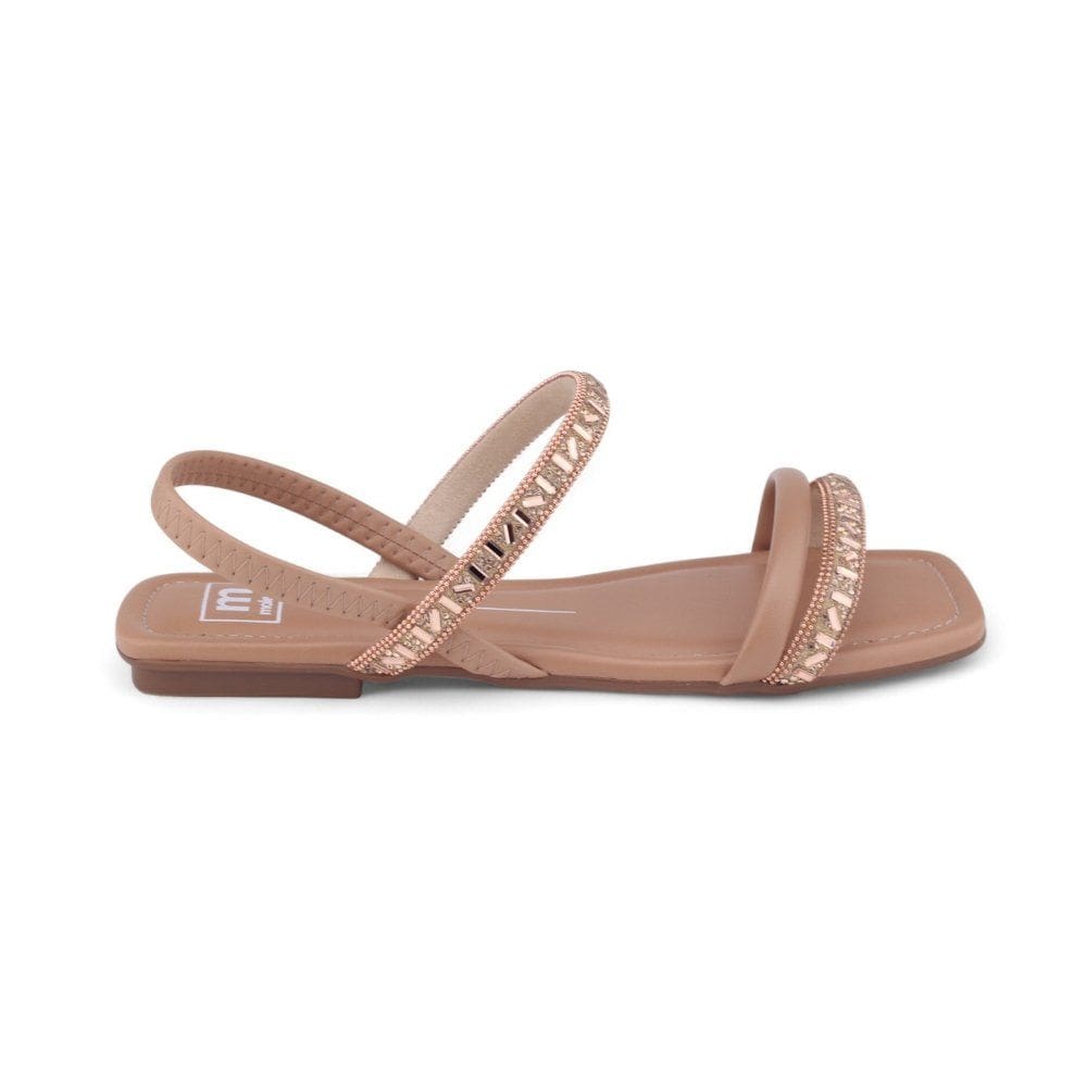 Sandália Rasteira Feminina Moleca 5462.111 com Strass