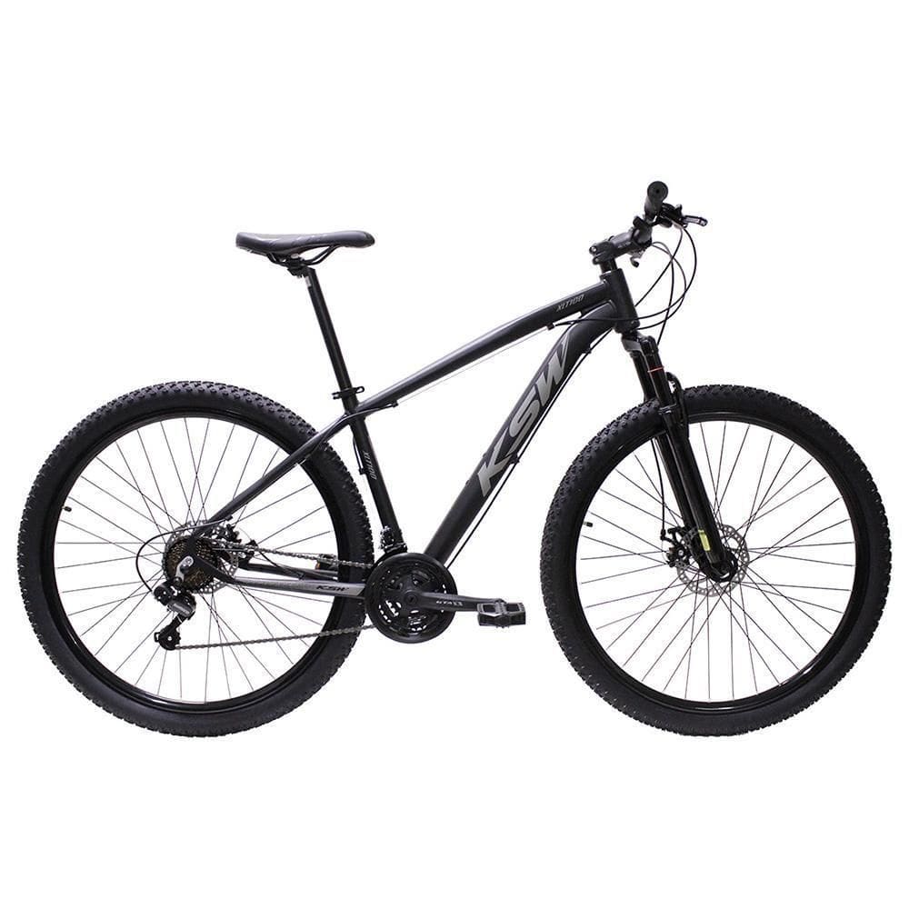 Bicicleta Aro 29 Ksw Bike Alumínio Câmbios Shimano 21 Marchas Preto Fos -ad Prata 17