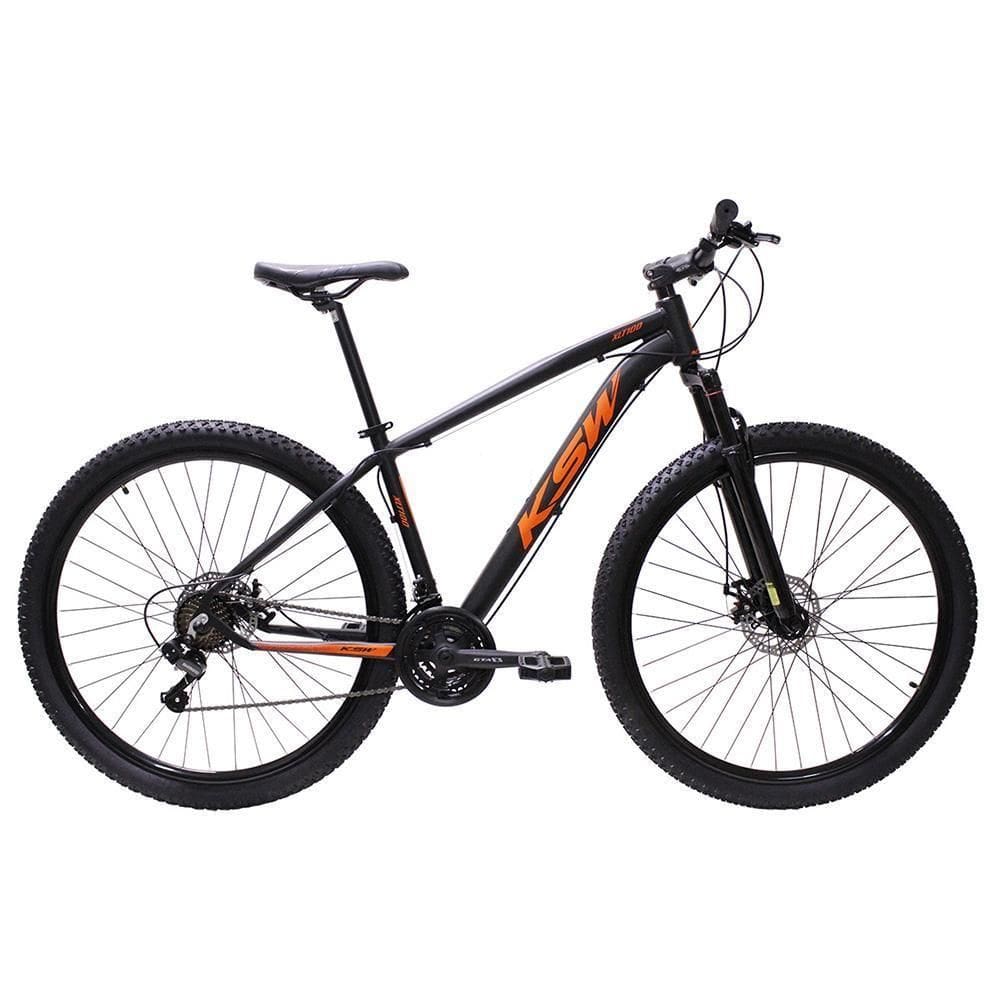 Bicicleta Aro 29 Ksw Bike Alumínio Câmbios Shimano 21 Marchas Preto Fos -ad Laranja 15