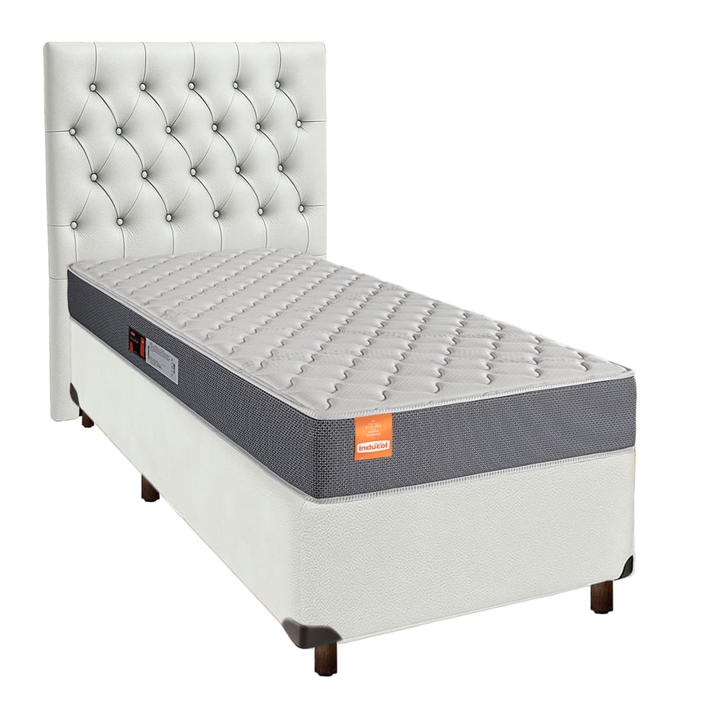 Kit Cabeceira + Cama Box  + Colchão Solteiro D23 Pro Inducol
