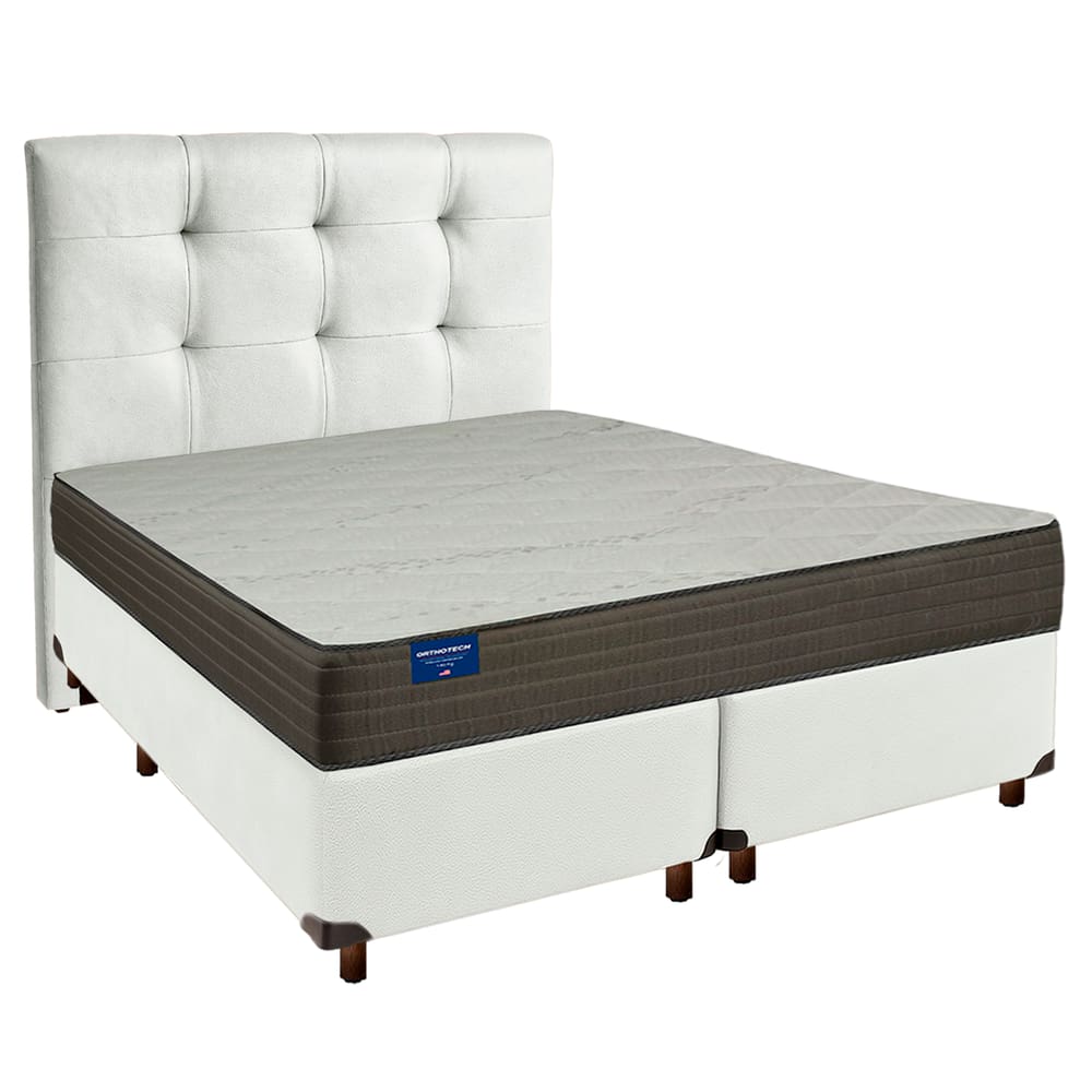 Kit Cabeceira + Cama Box  + Colchão Queen D33 Orthotech Inducol