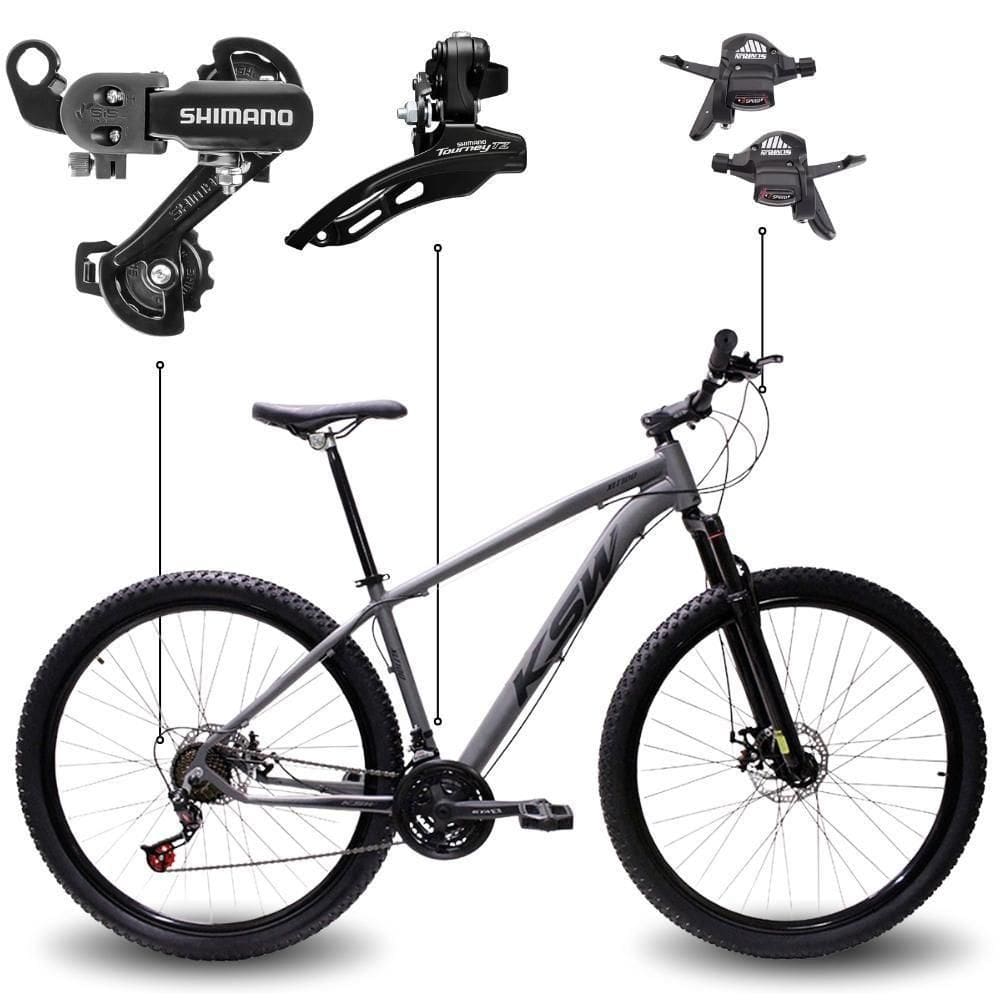 Bicicleta Aro 29 Bike Ksw Xlt Shimano Freio Hidráulico 21 Marchas Grafite Fosco -ad Pto 21