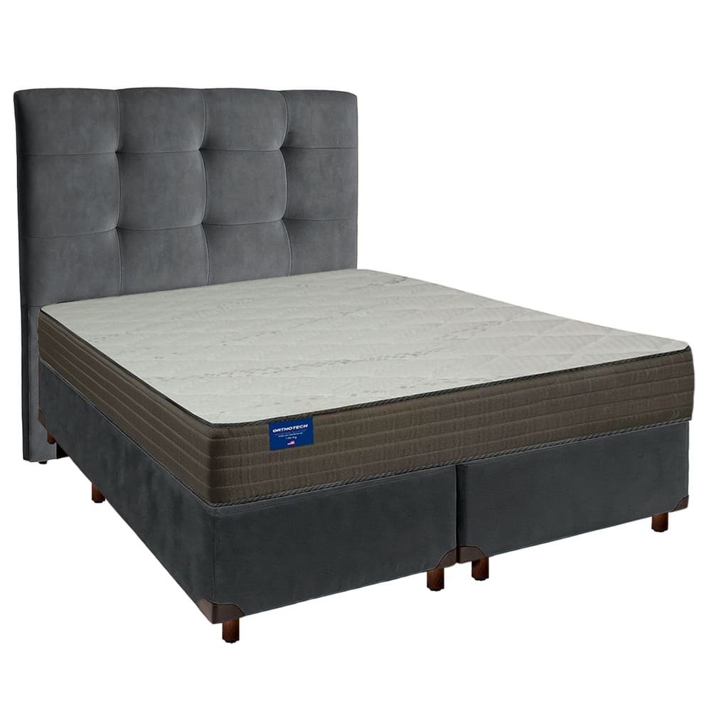 Kit Cabeceira + Cama Box  + Colchão Queen D33 Orthotech Inducol