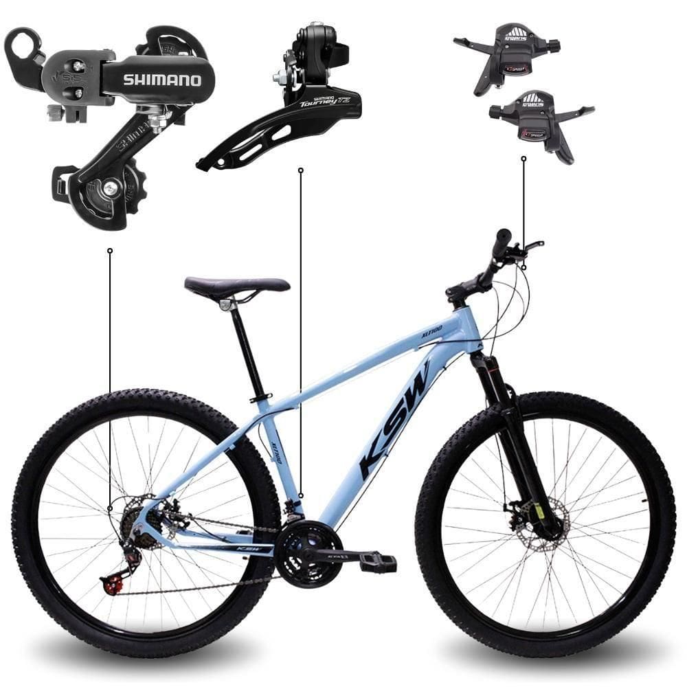 Bicicleta Aro 29 Bike Ksw Xlt Shimano Freio Hidráulico 21 Marchas Azul Claro -ad Pto 19
