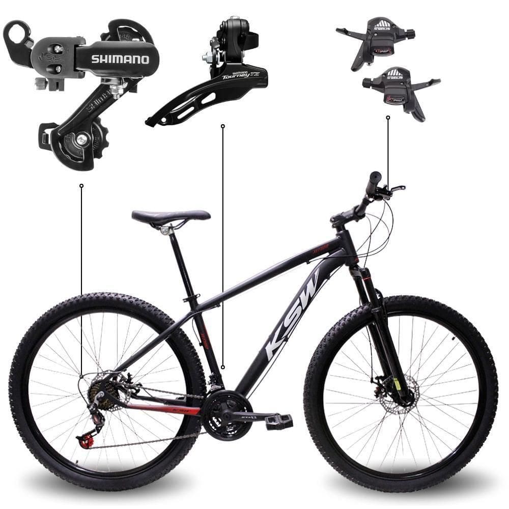 Bicicleta Aro 29 Bike Ksw Xlt Shimano Freio Hidráulico 21 Marchas Preto Fos -ad Verme Bco