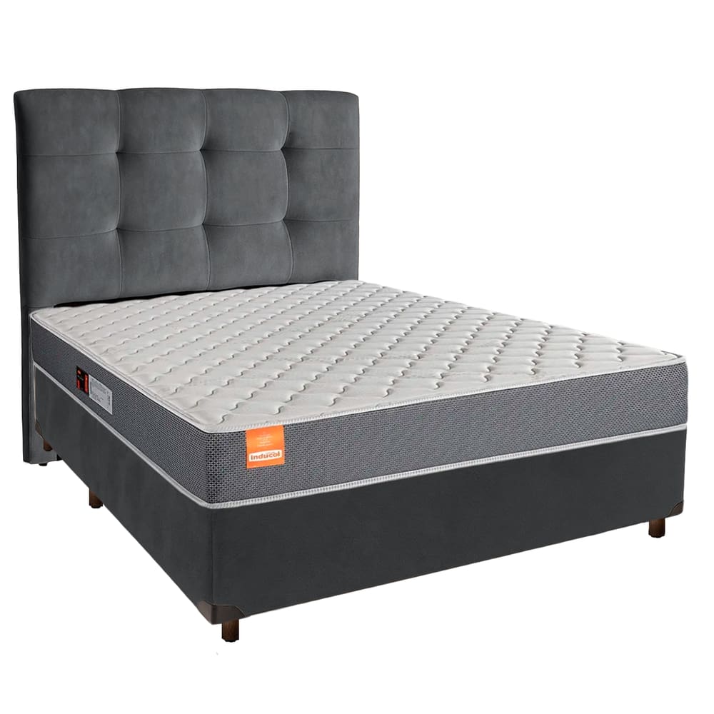 Cama Box + Colchão Casal D23 Pro Inducol + Cabeceira Estofada