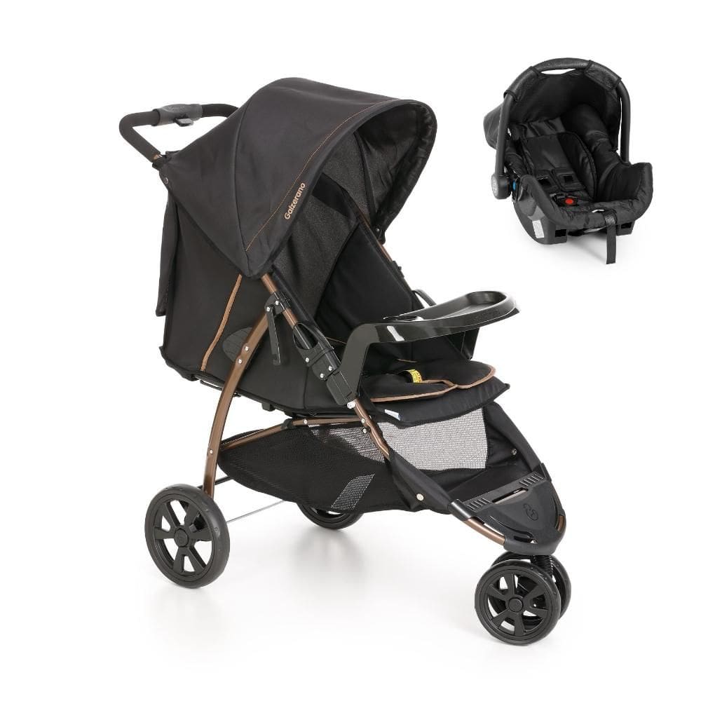Carrinho Cross Trail Travel System Galzerano Preto Cobre