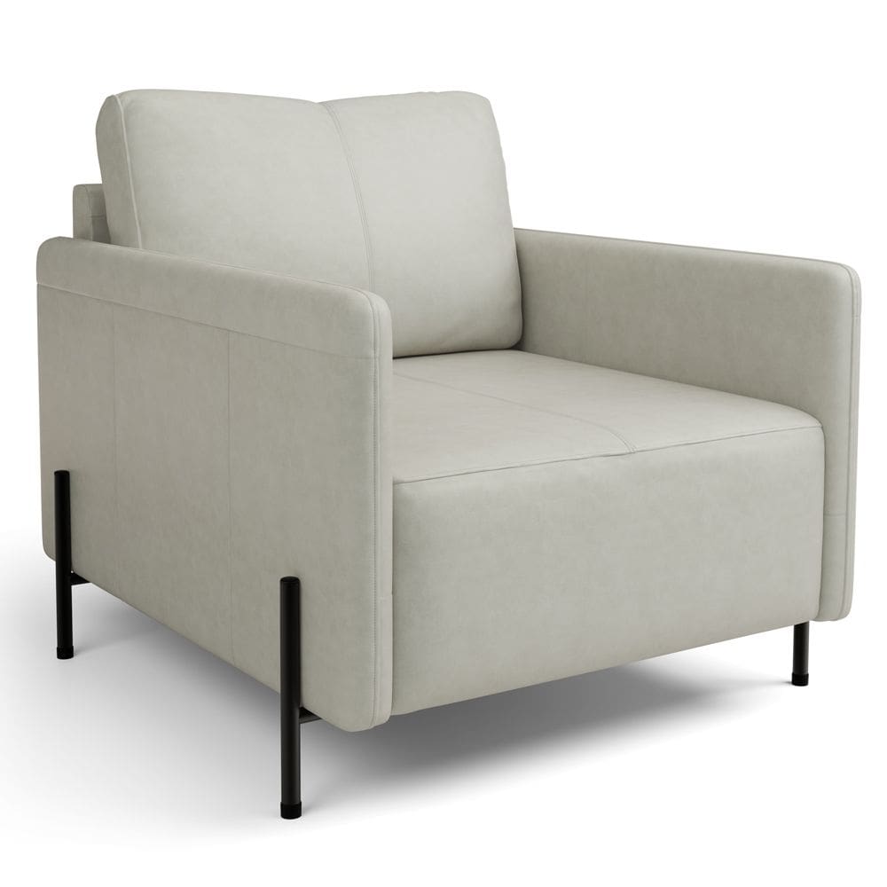 Poltrona Decorativa Para Sala Living Pés Industrial Domani L06 Veludo Gelo - Lyam Decor