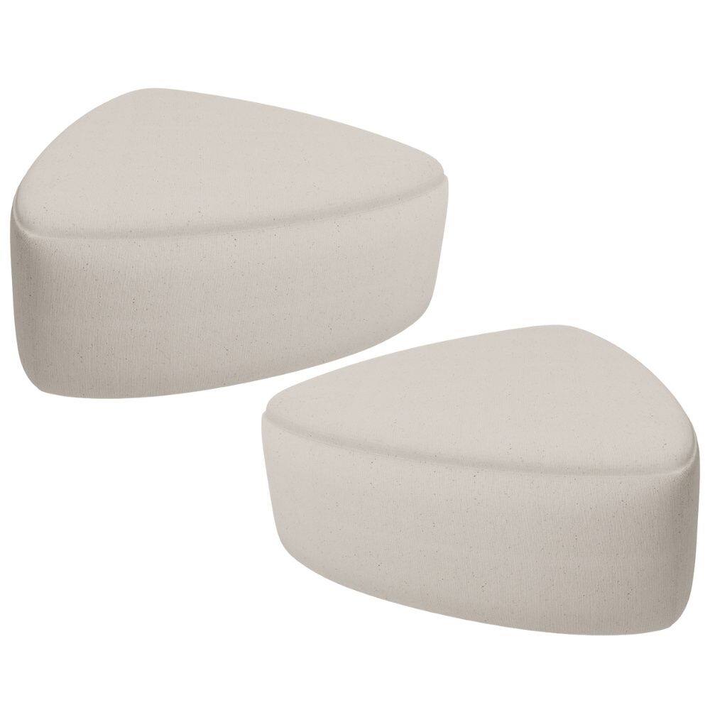 Kit 2 Puffs Decorativo Orgânico Para Sala de Estar Living Trizza W01 Linho Cru - Lyam Decor