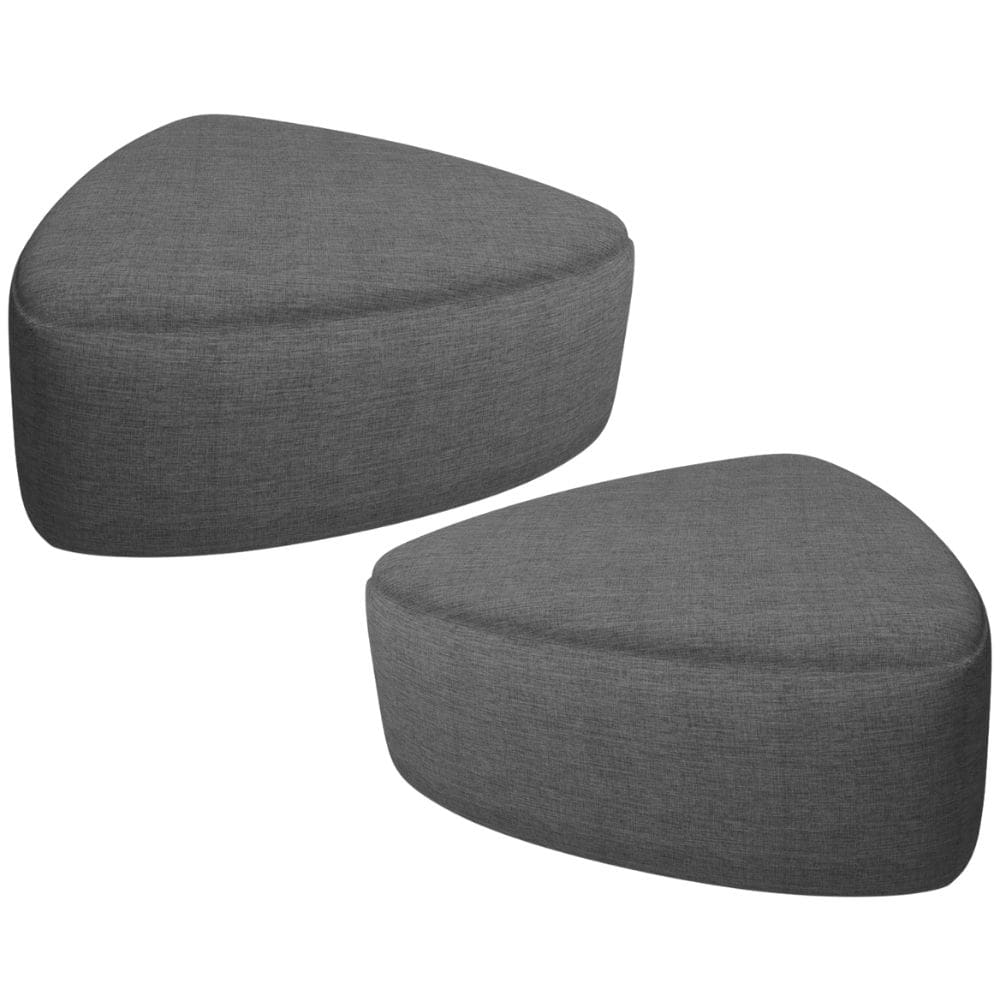 Kit 2 Puffs Decorativo Orgânico Para Sala de Estar Living Trizza W01 Linho Cinza Escuro - Lyam Decor