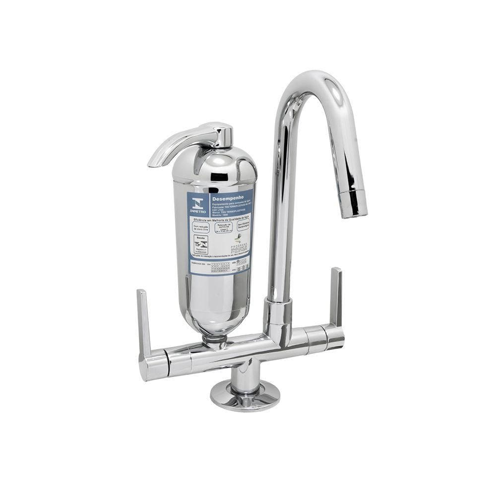 Torneira Cozinha Filtro Purificador Mesa Bancada Bica Móvel 1/4v Cromado Abs Luxo