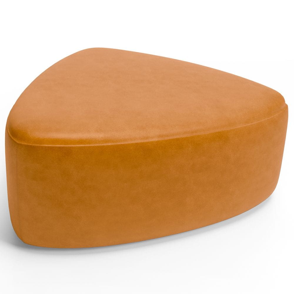 Puff Decorativo Orgânico Para Sala de Estar Living Trizza W01 Couríssimo Whisky - Lyam Decor