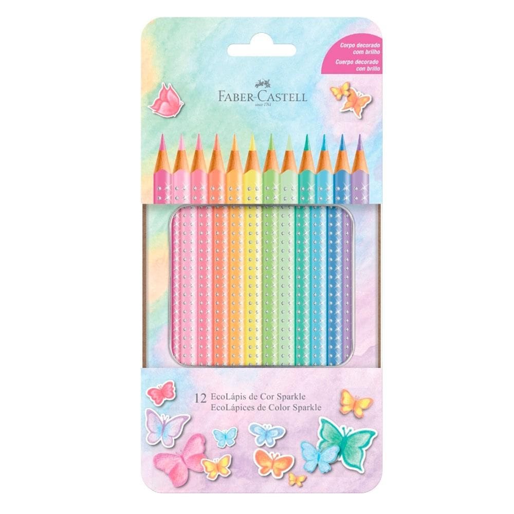 Lápis de cor 12 cores Sparkle pastel 116156 - Faber-Castell