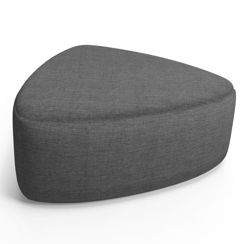 Puff Decorativo Orgânico Para Sala de Estar Living Trizza W01 Linho Cinza Escuro - Lyam Decor