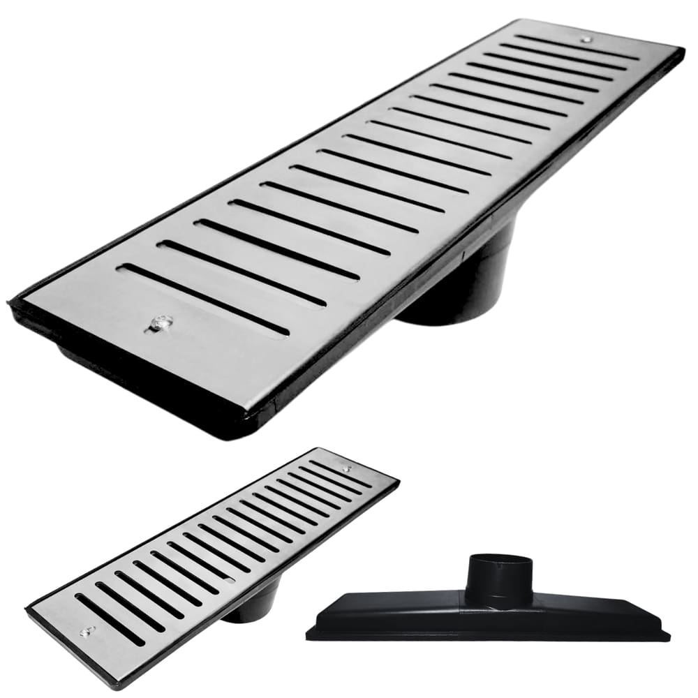 Ralo Abre Fecha Externo 14 cm x 49,5 cm Coletor Saída Central para Baixo 100mm
