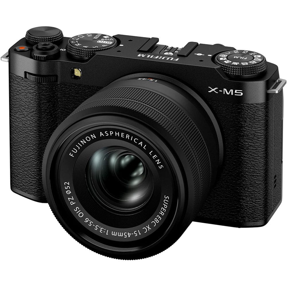 Câmera mirrorless Fujifilm X-M5 com lente 15-45mm (PRETO)