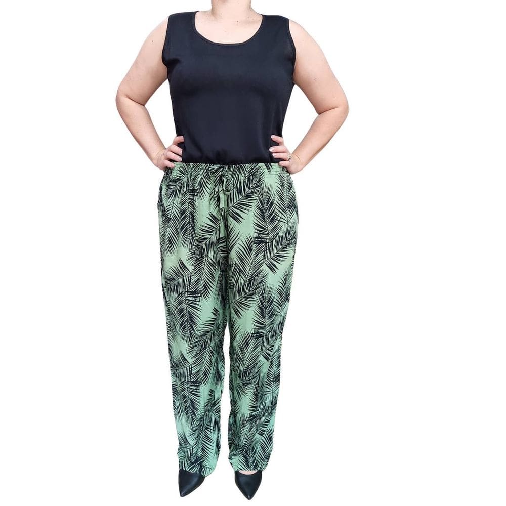 Calça Feminina Estampada Pantalona Rodher Verde