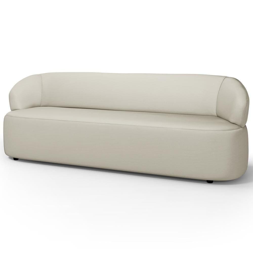 Sofá 3 Lugares Orgânico Sala De Estar Living 205cm Carmen F04 Couríssimo Off White - Lyam Decor