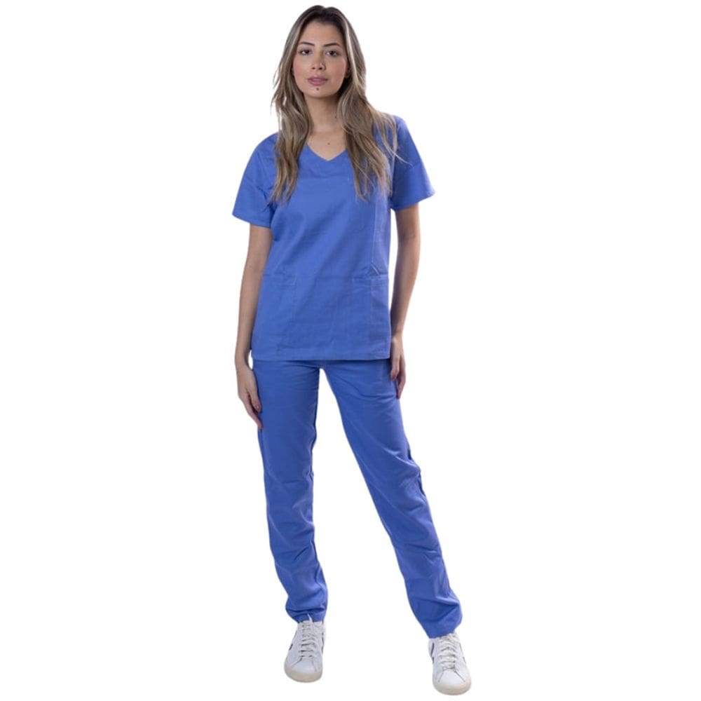 Conjunto Pijama Cirúrgico Unissex Gola V Profissional Hospitalar