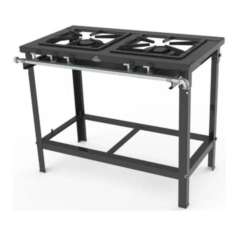 Fogão Industrial Progás 2 Bocas Simples Com Pé Baixa Pressão Ferro Fundido - Pmd200