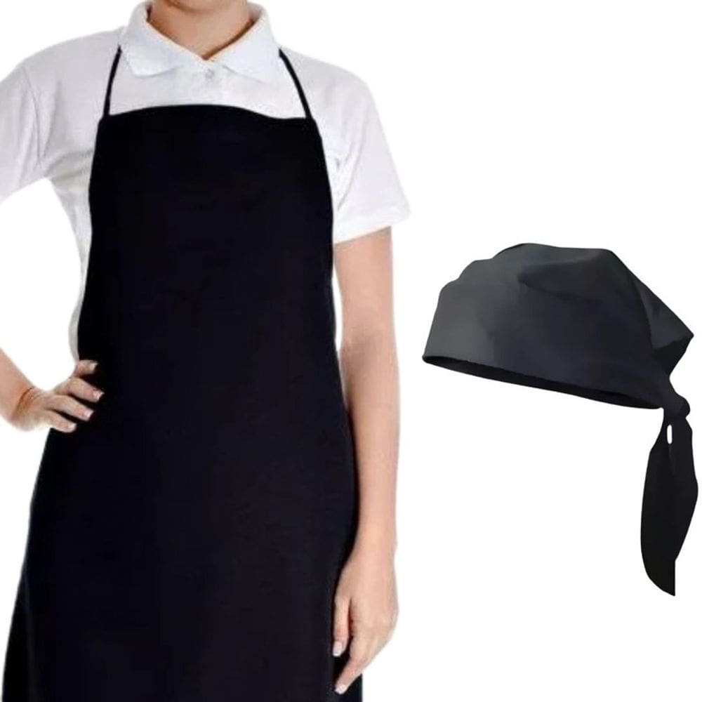Kit Chef Profissional Avental Bandana Cozinha Restaurante Unissex