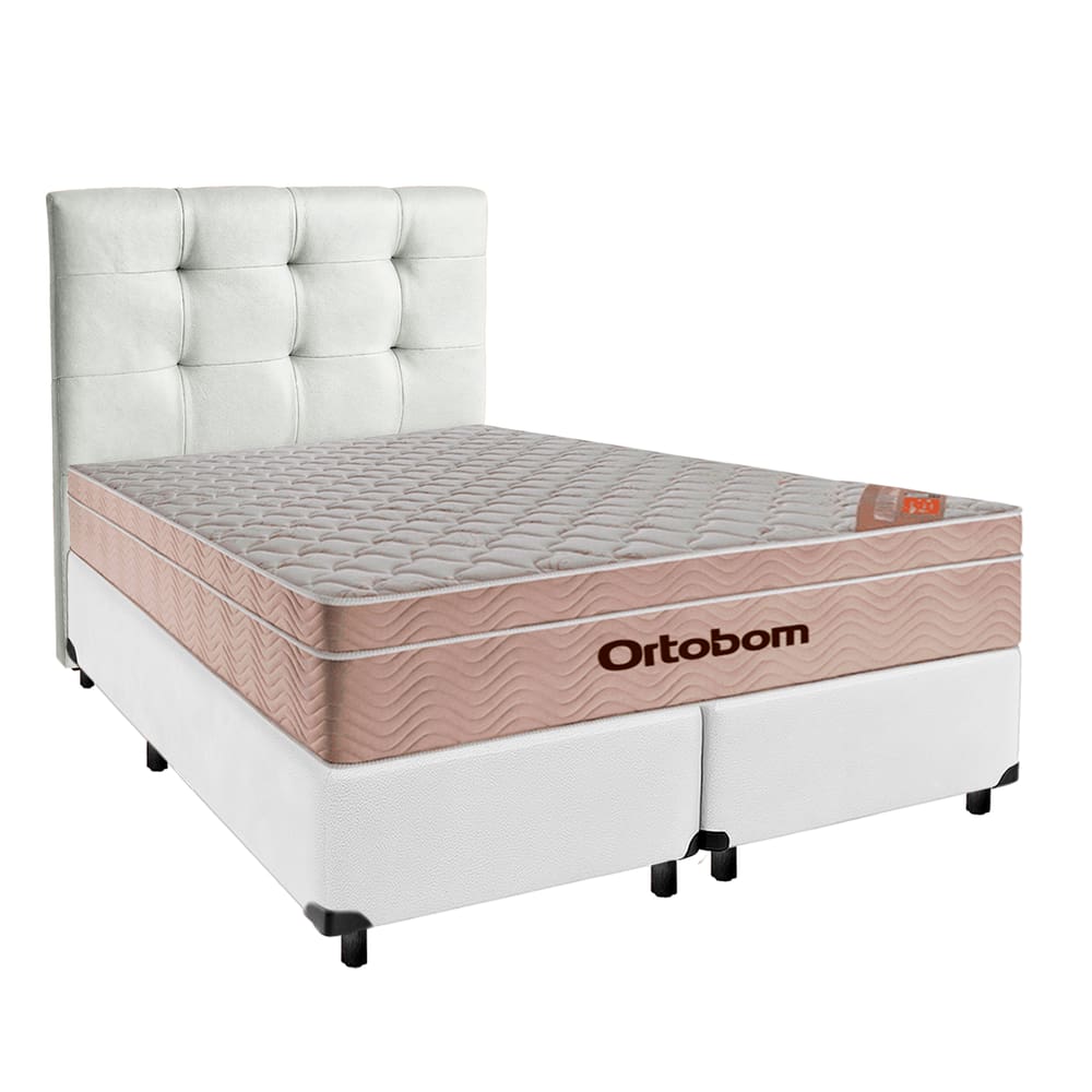 Kit Cabeceira + Cama Box  + Colchão Queen Molas Ensacadas Airtech Ortobom