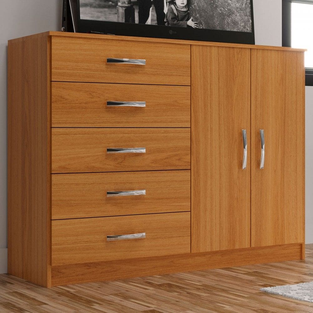 Cômoda Tulum 2 Portas 5 Gavetas Cinamomo - Panorama Móveis