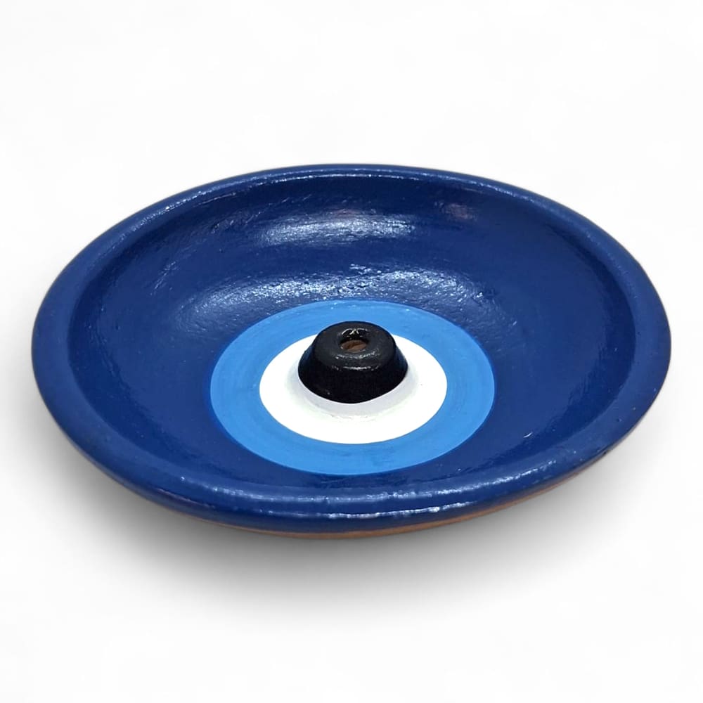 Incensário Peruano de Cerâmica Modelo Olho Grego 9 cm