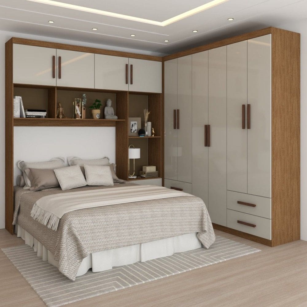 Guarda-Roupa Casal Modulado Paradise 10 Portas 6GavetasFreijó/Off White - Pm